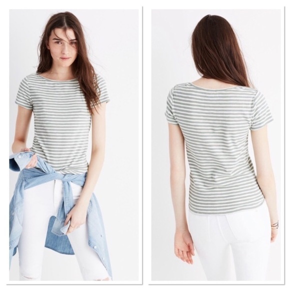 Madewell G3787 cotton muscle tee in Roberta stripe - Picture 1 of 8